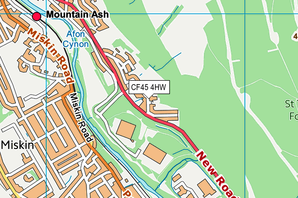 CF45 4HW map - OS VectorMap District (Ordnance Survey)