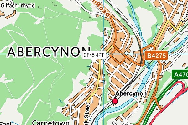 CF45 4PT map - OS VectorMap District (Ordnance Survey)