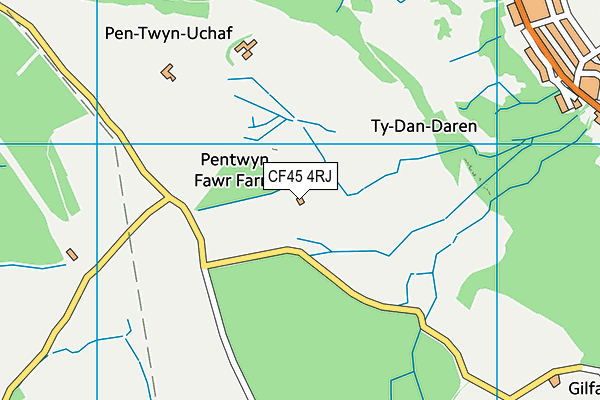 CF45 4RJ map - OS VectorMap District (Ordnance Survey)