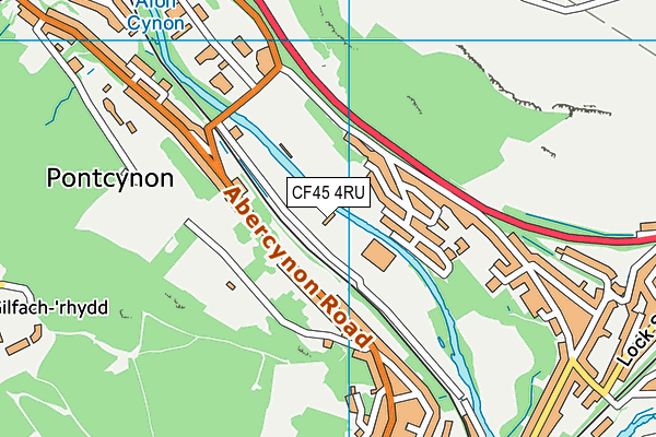 CF45 4RU map - OS VectorMap District (Ordnance Survey)