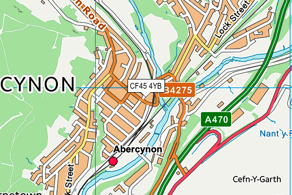 CF45 4YB map - OS VectorMap District (Ordnance Survey)