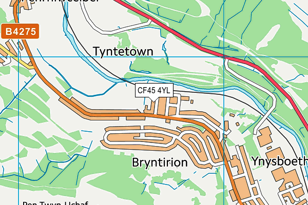 CF45 4YL map - OS VectorMap District (Ordnance Survey)