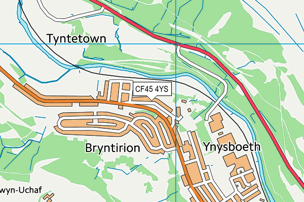 CF45 4YS map - OS VectorMap District (Ordnance Survey)