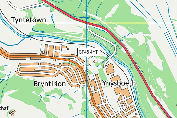 Ynysboeth Community Primary map (CF45 4YT) - OS VectorMap District (Ordnance Survey)