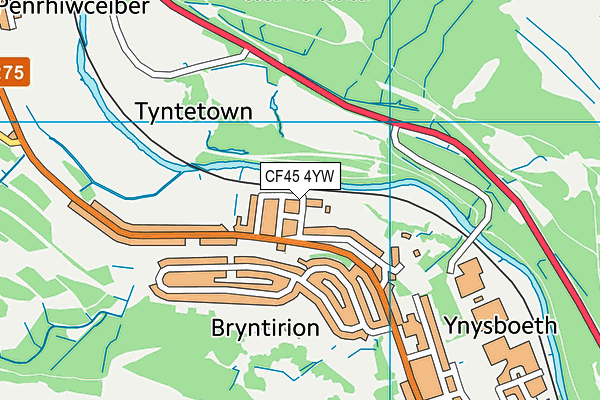 CF45 4YW map - OS VectorMap District (Ordnance Survey)
