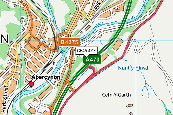 CF45 4YX map - OS VectorMap District (Ordnance Survey)