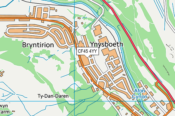 CF45 4YY map - OS VectorMap District (Ordnance Survey)