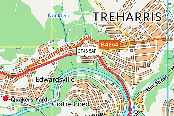 CF46 5AF map - OS VectorMap District (Ordnance Survey)