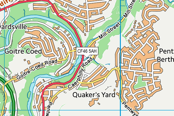 CF46 5AH map - OS VectorMap District (Ordnance Survey)