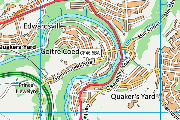 CF46 5BA map - OS VectorMap District (Ordnance Survey)