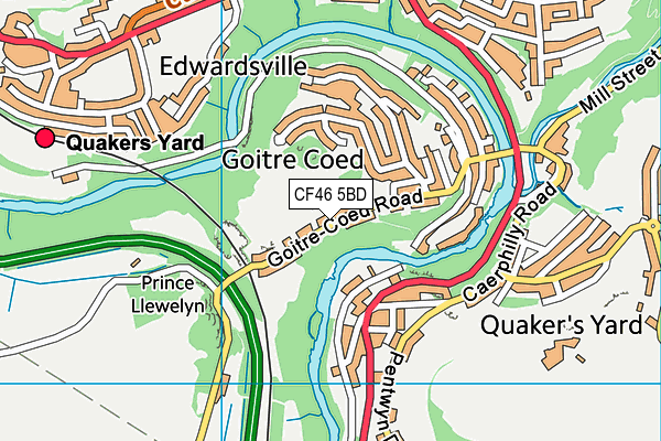 CF46 5BD map - OS VectorMap District (Ordnance Survey)