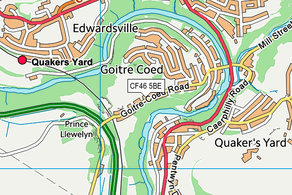 CF46 5BE map - OS VectorMap District (Ordnance Survey)