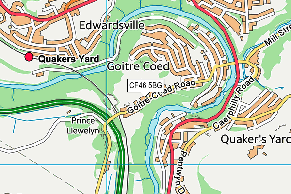 CF46 5BG map - OS VectorMap District (Ordnance Survey)