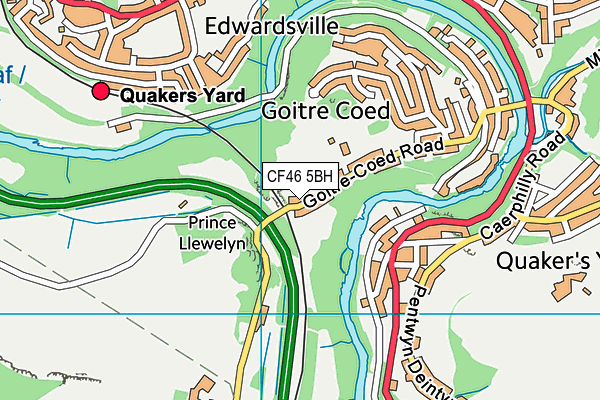 CF46 5BH map - OS VectorMap District (Ordnance Survey)