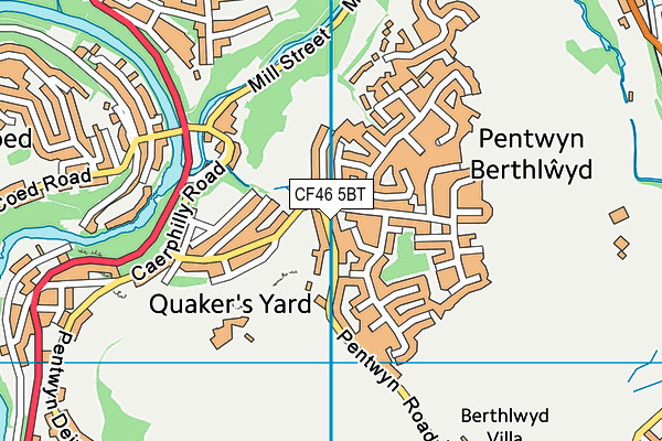 CF46 5BT map - OS VectorMap District (Ordnance Survey)