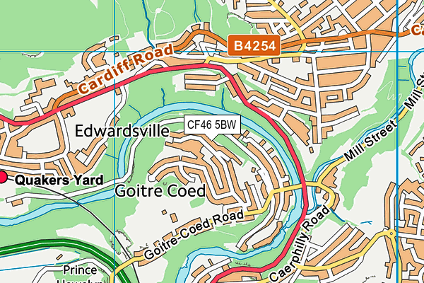 CF46 5BW map - OS VectorMap District (Ordnance Survey)