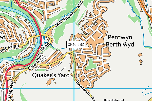 CF46 5BZ map - OS VectorMap District (Ordnance Survey)