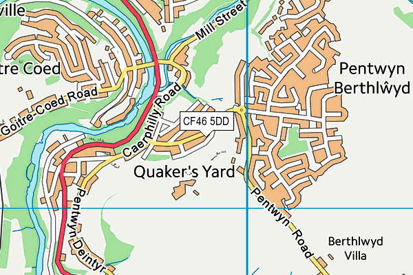 CF46 5DD map - OS VectorMap District (Ordnance Survey)