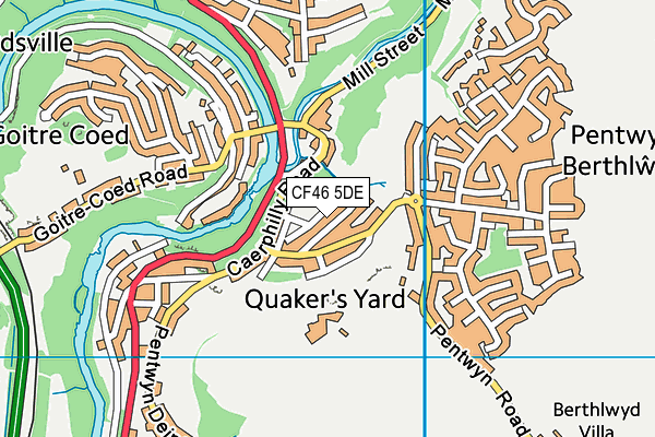 CF46 5DE map - OS VectorMap District (Ordnance Survey)