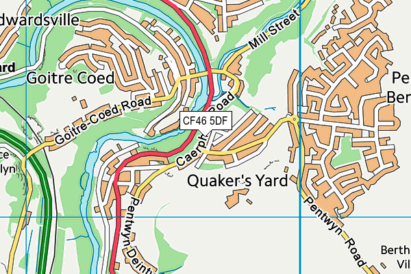 CF46 5DF map - OS VectorMap District (Ordnance Survey)