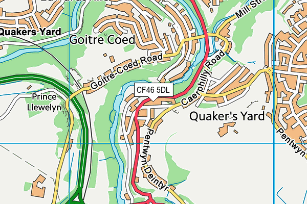 CF46 5DL map - OS VectorMap District (Ordnance Survey)