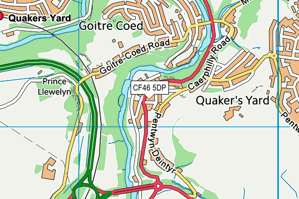 CF46 5DP map - OS VectorMap District (Ordnance Survey)