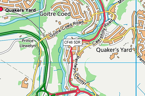 CF46 5DR map - OS VectorMap District (Ordnance Survey)