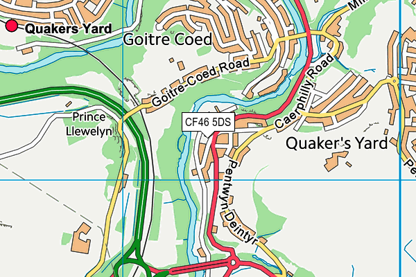 CF46 5DS map - OS VectorMap District (Ordnance Survey)