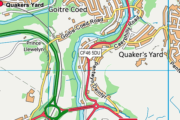 CF46 5DU map - OS VectorMap District (Ordnance Survey)