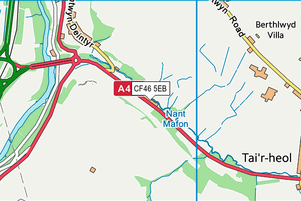 CF46 5EB map - OS VectorMap District (Ordnance Survey)