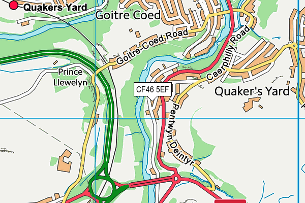 CF46 5EF map - OS VectorMap District (Ordnance Survey)