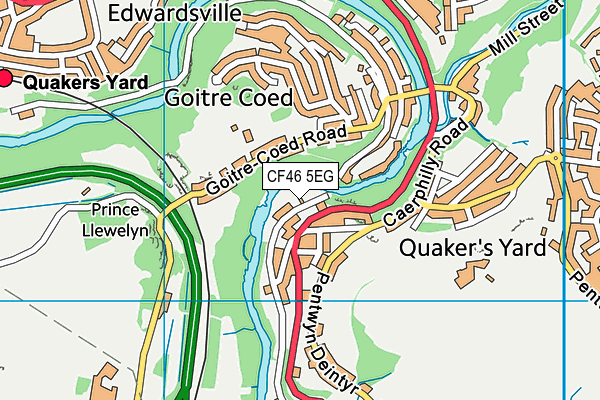 CF46 5EG map - OS VectorMap District (Ordnance Survey)