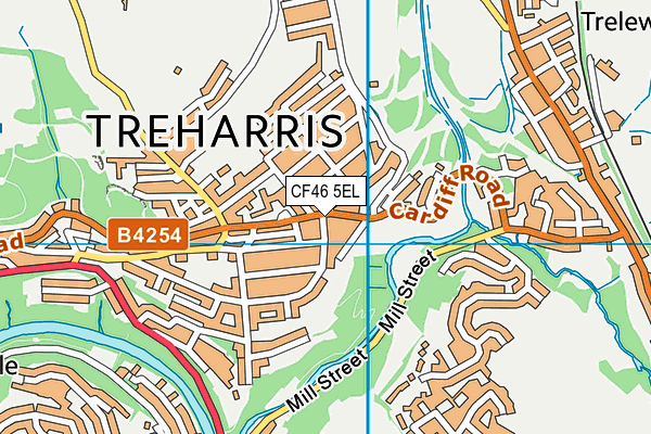 CF46 5EL map - OS VectorMap District (Ordnance Survey)