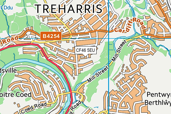 CF46 5EU map - OS VectorMap District (Ordnance Survey)