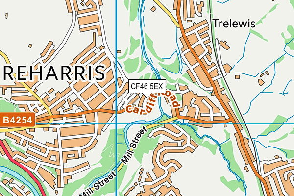 CF46 5EX map - OS VectorMap District (Ordnance Survey)