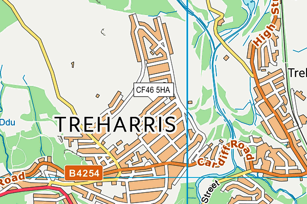 CF46 5HA map - OS VectorMap District (Ordnance Survey)