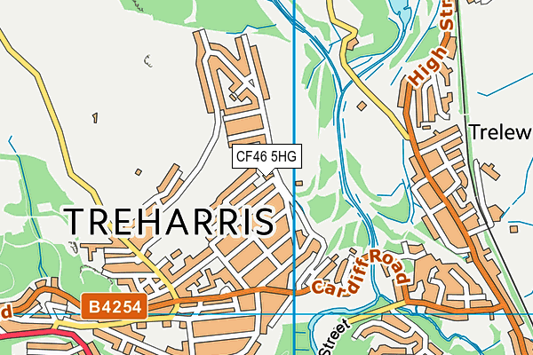 CF46 5HG map - OS VectorMap District (Ordnance Survey)