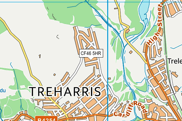 CF46 5HR map - OS VectorMap District (Ordnance Survey)