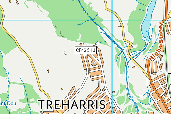 CF46 5HU map - OS VectorMap District (Ordnance Survey)
