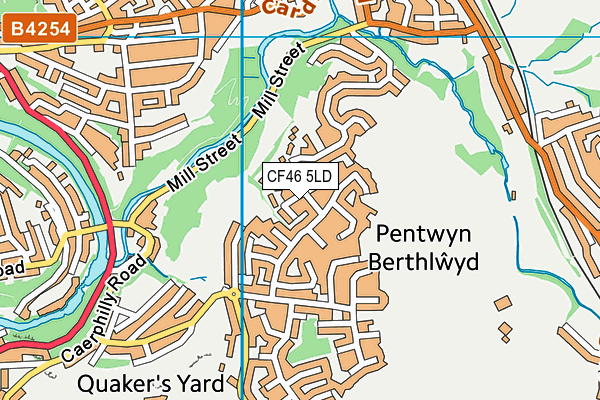 CF46 5LD map - OS VectorMap District (Ordnance Survey)