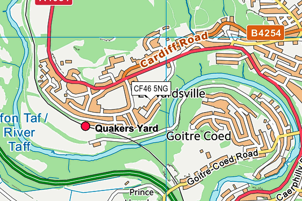 CF46 5NG map - OS VectorMap District (Ordnance Survey)