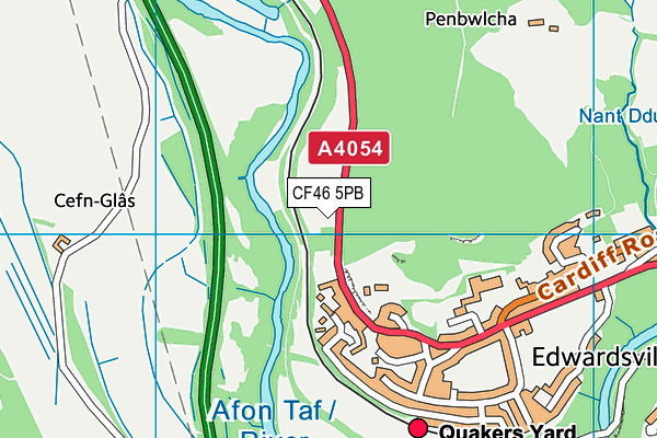 CF46 5PB map - OS VectorMap District (Ordnance Survey)