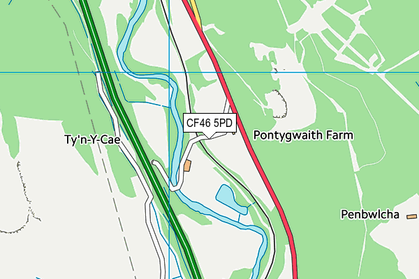 CF46 5PD map - OS VectorMap District (Ordnance Survey)