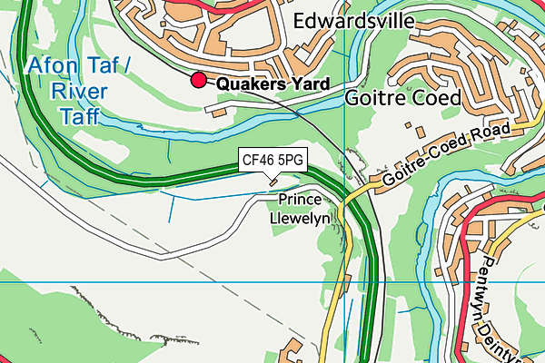 CF46 5PG map - OS VectorMap District (Ordnance Survey)