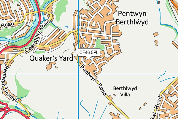 CF46 5PL map - OS VectorMap District (Ordnance Survey)