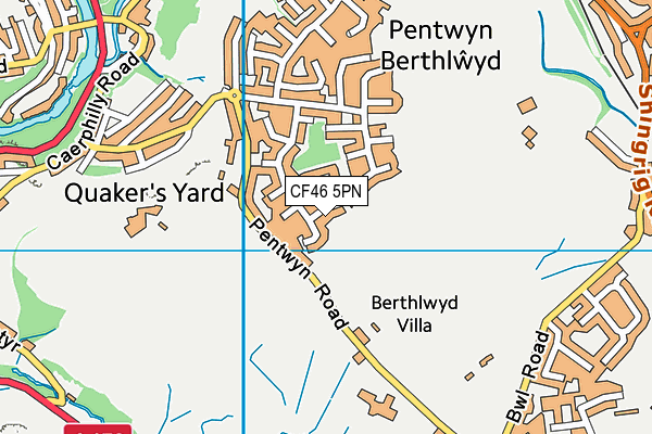 CF46 5PN map - OS VectorMap District (Ordnance Survey)