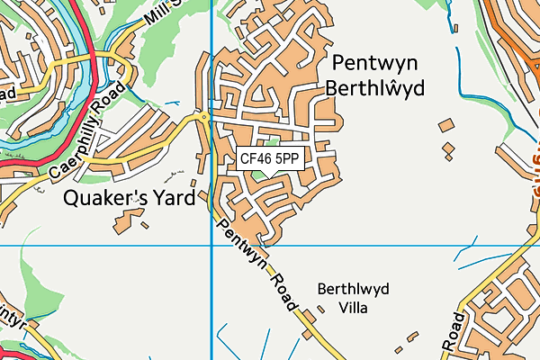 CF46 5PP map - OS VectorMap District (Ordnance Survey)