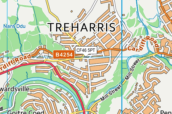 CF46 5PT map - OS VectorMap District (Ordnance Survey)