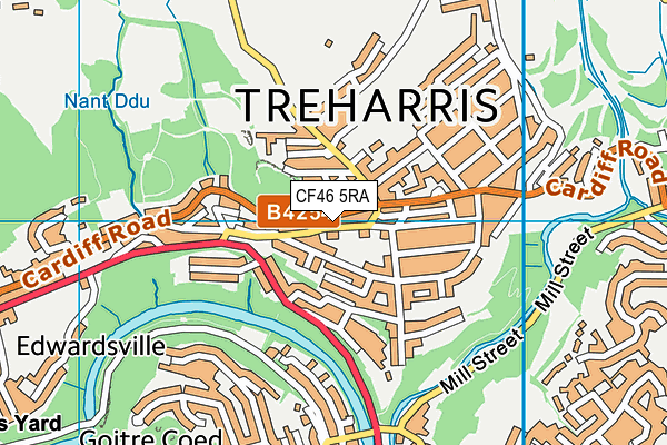 CF46 5RA map - OS VectorMap District (Ordnance Survey)