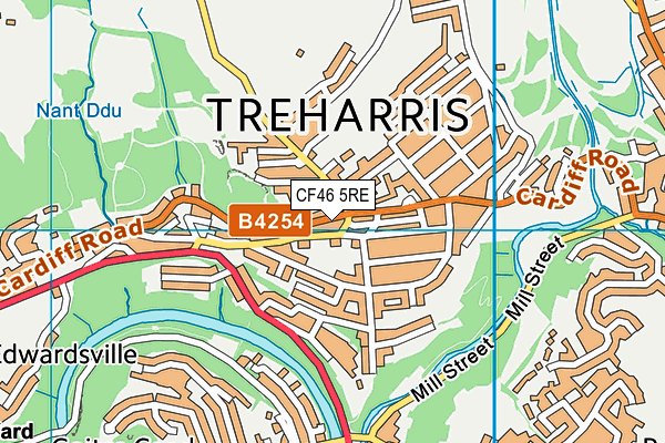 CF46 5RE map - OS VectorMap District (Ordnance Survey)